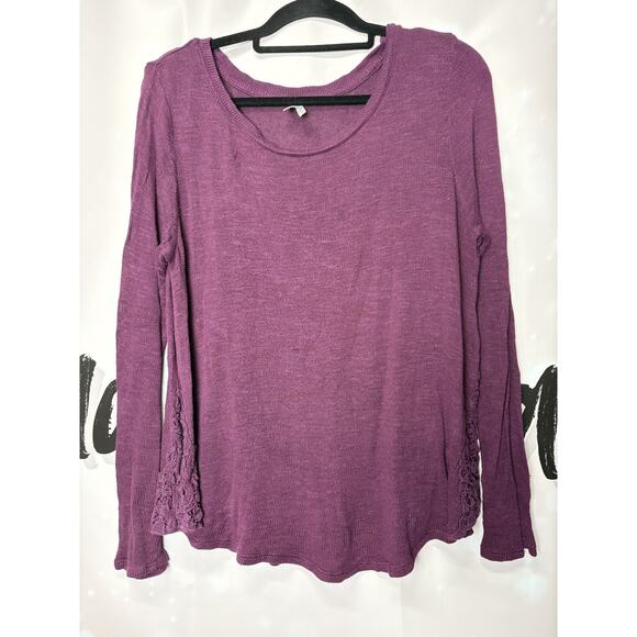 Mudd Sweaters - Vintage Y2K Mudd XL Long Sleeve Lace‎ Cutout Thin Sweater Purple Gorp Casual